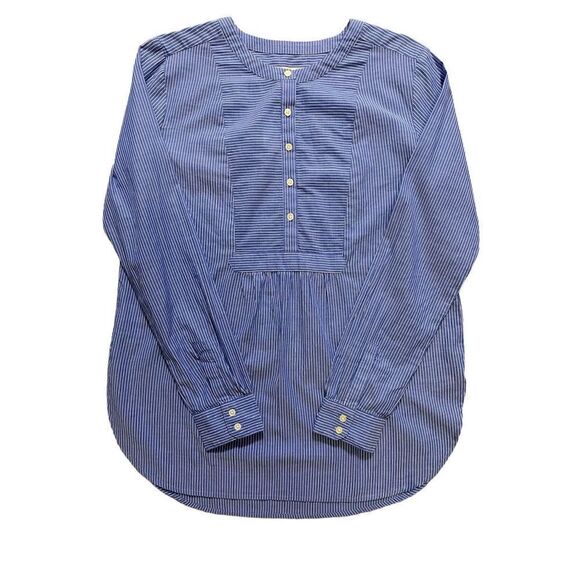 LOFT Blue & White Pinstripe Long Sleeve Tunic NWT | Size S - Picture 1 of 4